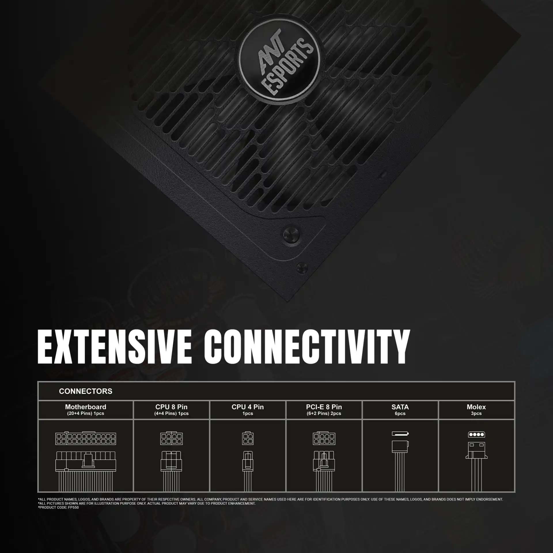Ant Esports FG650 650W 80 Plus Gold Power Supply 5