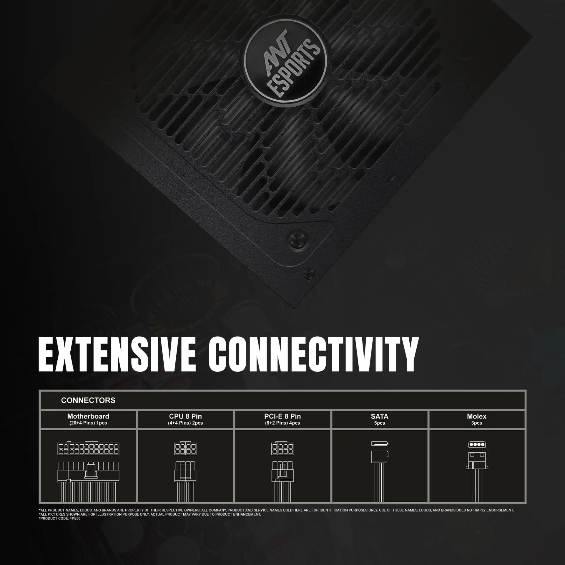 Ant Esports FG750 750W 80 Plus Gold Power Supply 6
