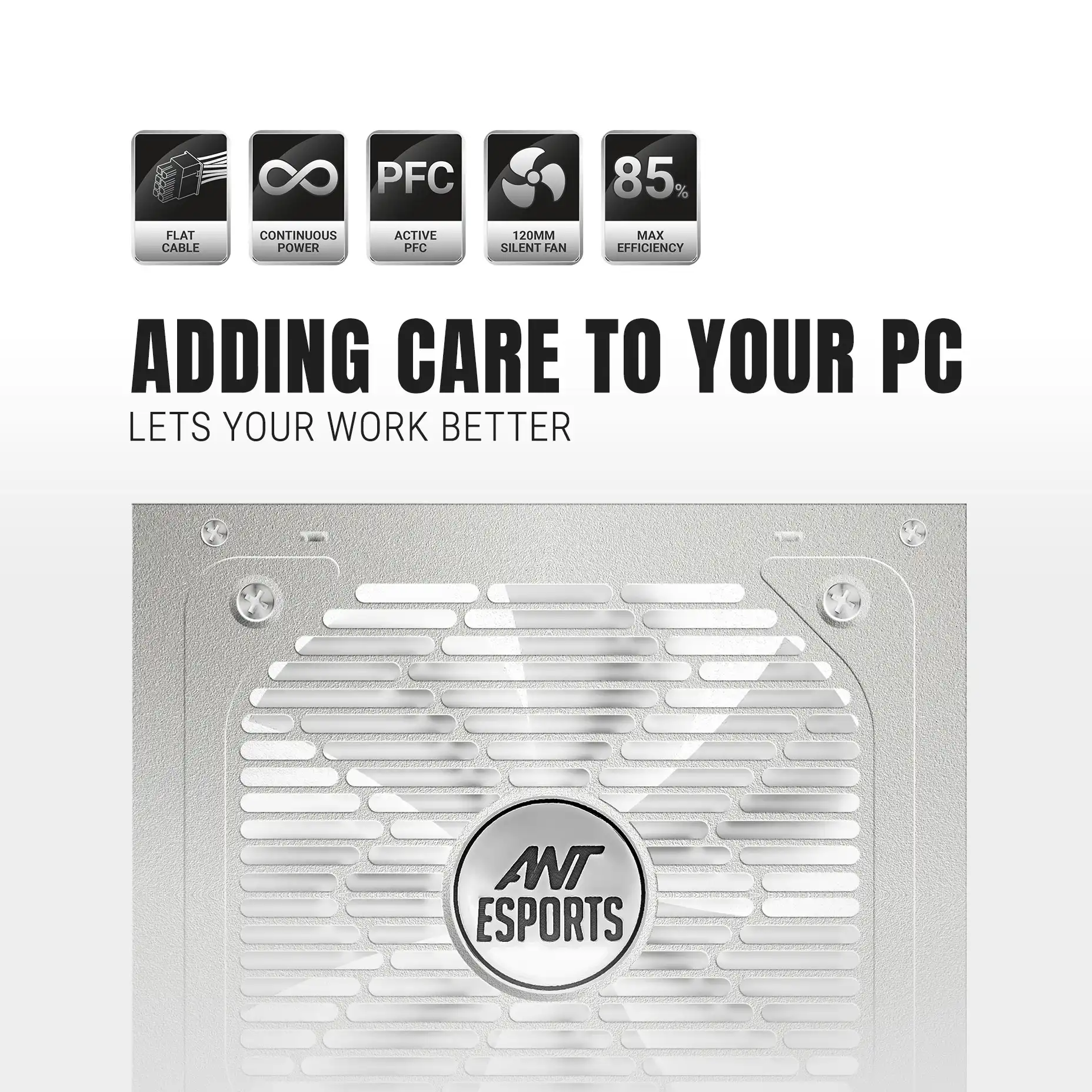 Ant Esports RX550 550W 80 Plus Bronze Power Supply - White 3