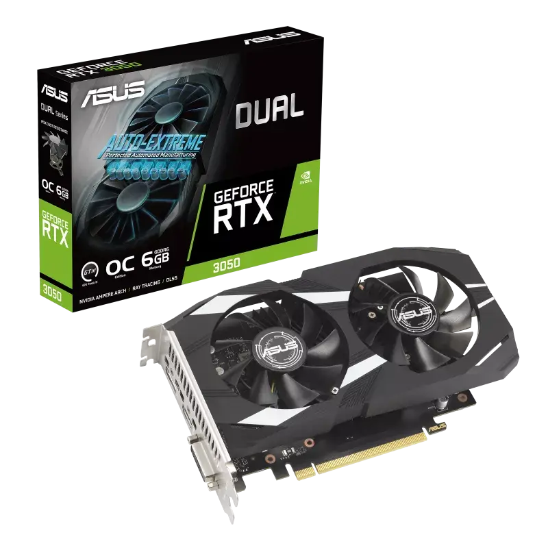 ASUS Dual GeForce RTX 3050 OC Edition 6GB GDDR6 Graphics Card