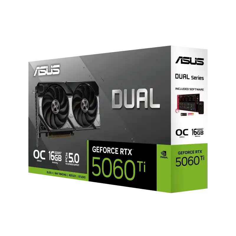 ASUS Dual GeForce RTX 5060 Ti 16GB GDDR7 OC Edition Graphics Card 7