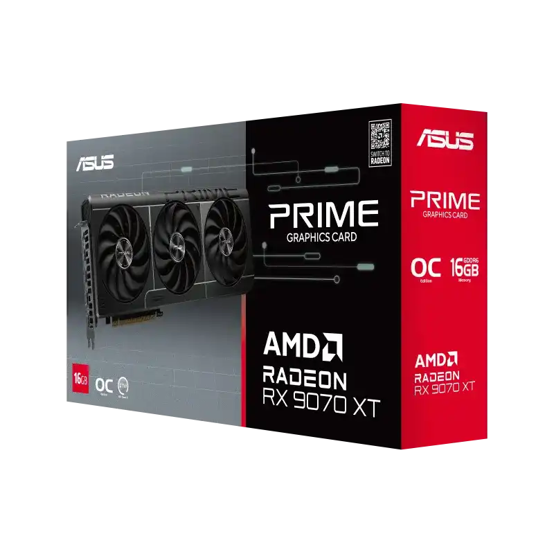 ASUS Prime Radeon RX 9070 XT OC Edition 16GB GDDR6 Graphics Card 7