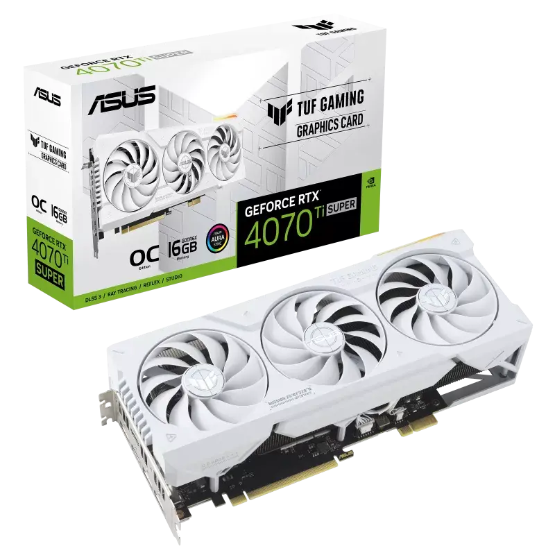 ASUS TUF Gaming GeForce RTX 4070 Ti SUPER BTF White OC Edition 16GB GDDR6X Graphics Card