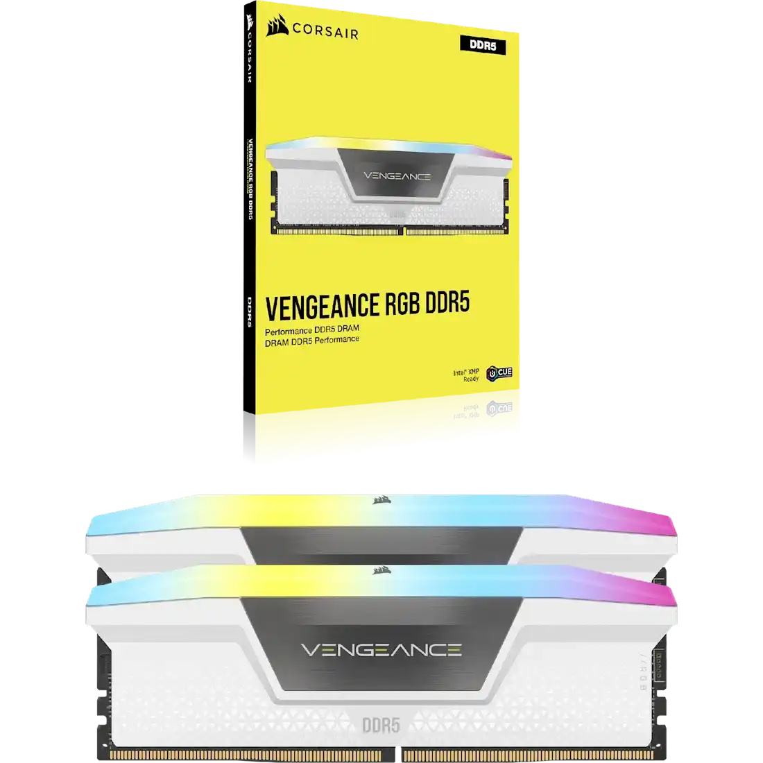 Corsair Vengeance RGB 32GB (2x16GB) DDR5 6400MHz CL32 1.40V Intel XMP RAM - White 3