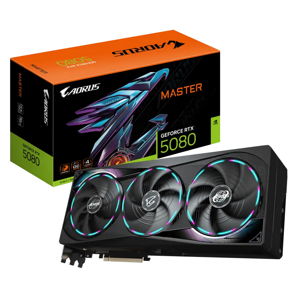 GIGABYTE AORUS GeForce RTX 5080 16GB GDDR7 MASTER Graphics Card