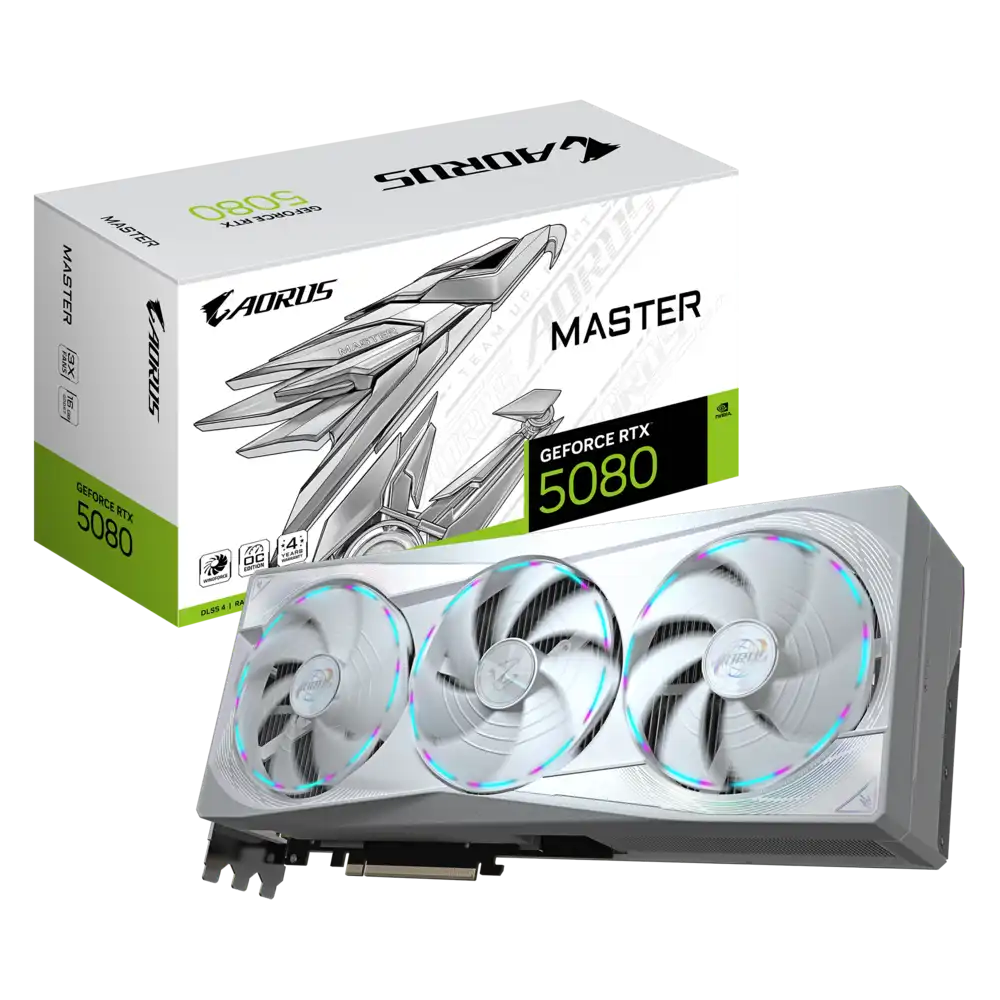 GIGABYTE AORUS GeForce RTX 5080 16GB GDDR7 MASTER ICE Graphics Card 1