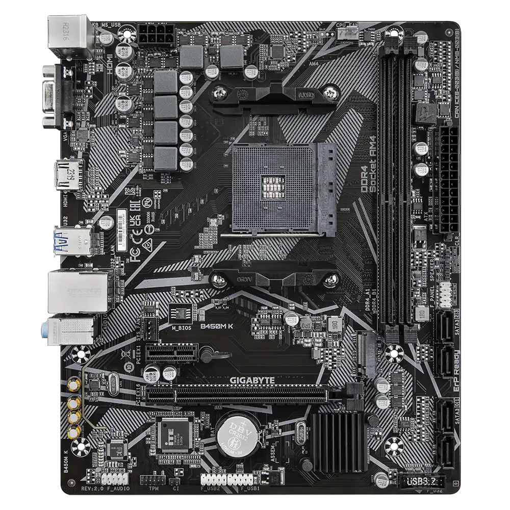 Gigabyte B450M K Motherboard 2