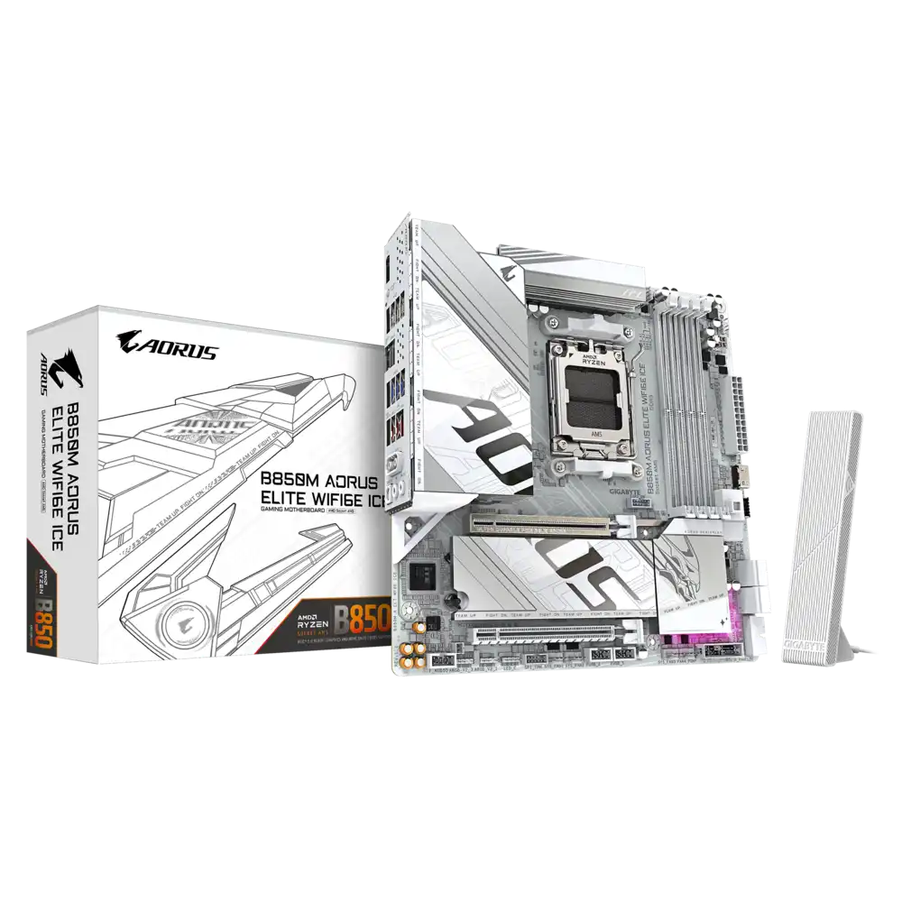 Gigabyte B850M AORUS ELITE WIFI6E ICE Motherboard 1