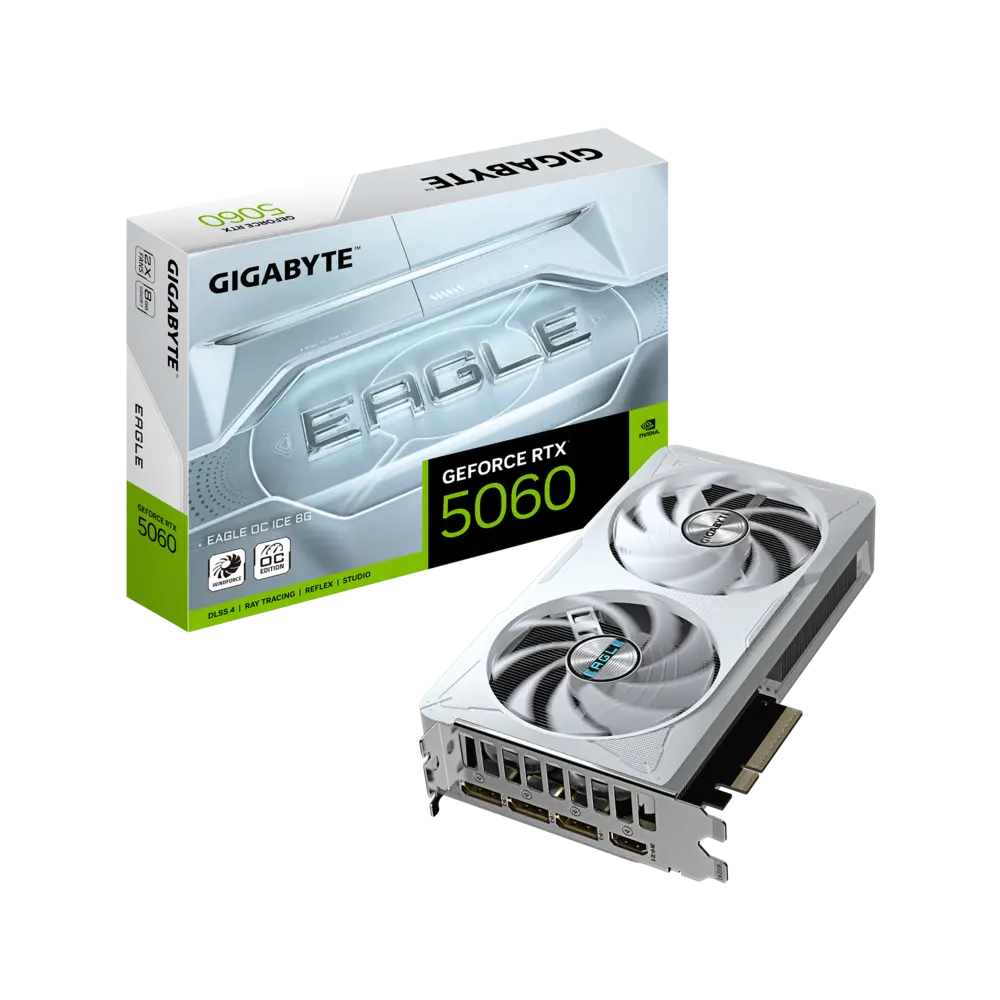 GIGABYTE GeForce RTX 5060 8GB GDDR7 EAGLE OC ICE Graphics Card