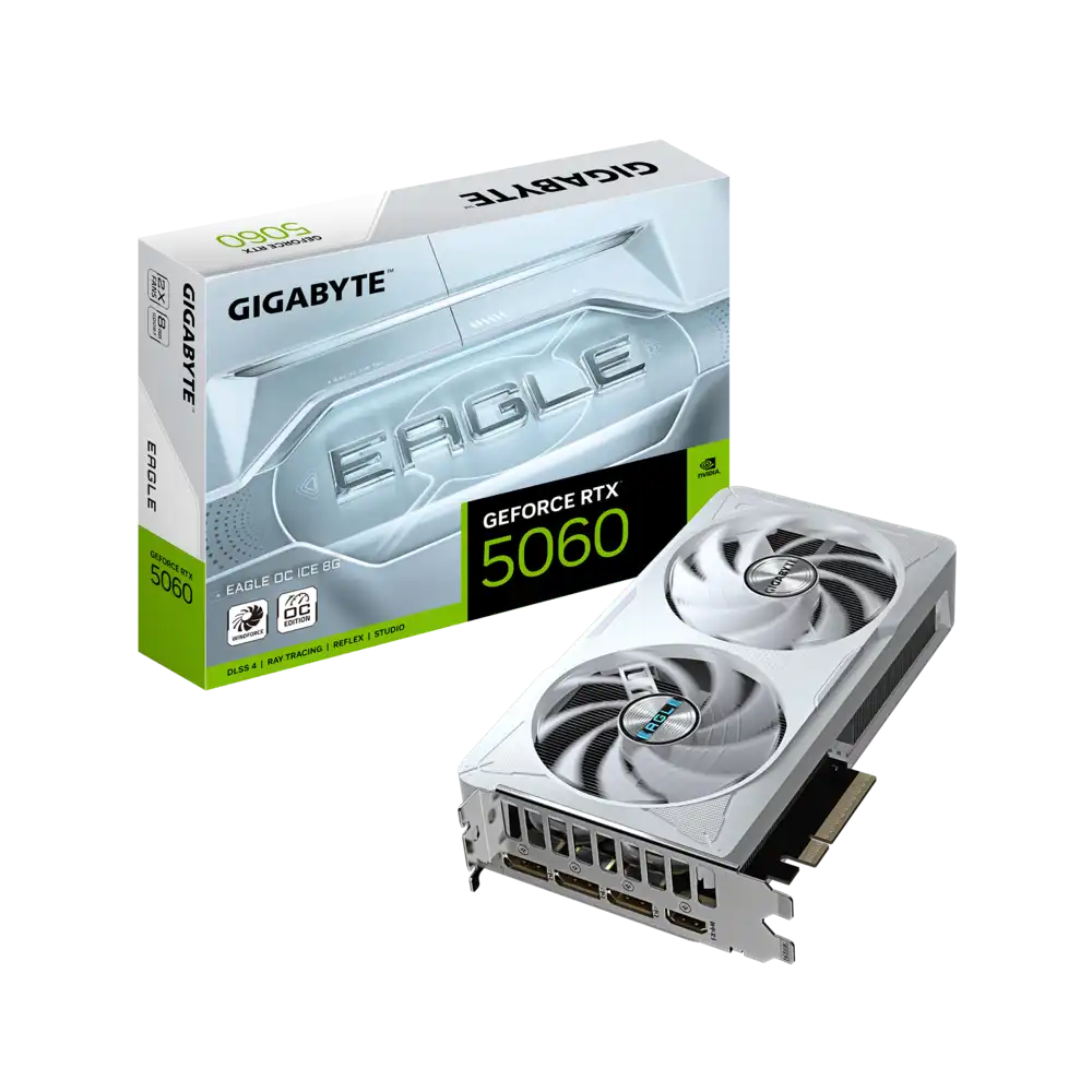 GIGABYTE GeForce RTX 5060 8GB GDDR7 EAGLE OC ICE Graphics Card