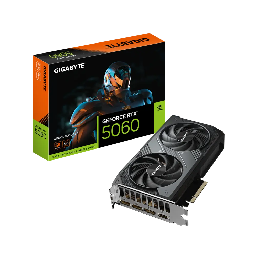 GIGABYTE GeForce RTX 5060 8GB GDDR7 WINDFORCE OC Graphics Card