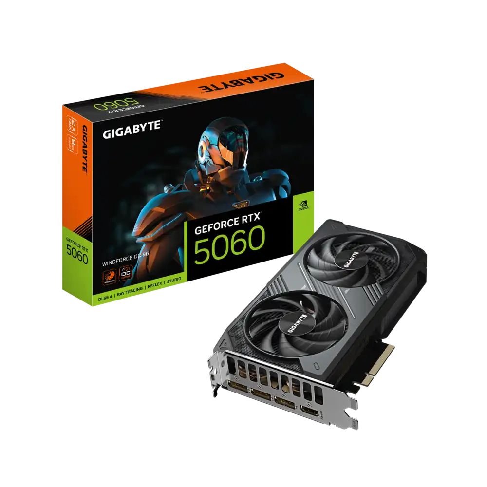 GIGABYTE GeForce RTX 5060 8GB GDDR7 WINDFORCE OC Graphics Card