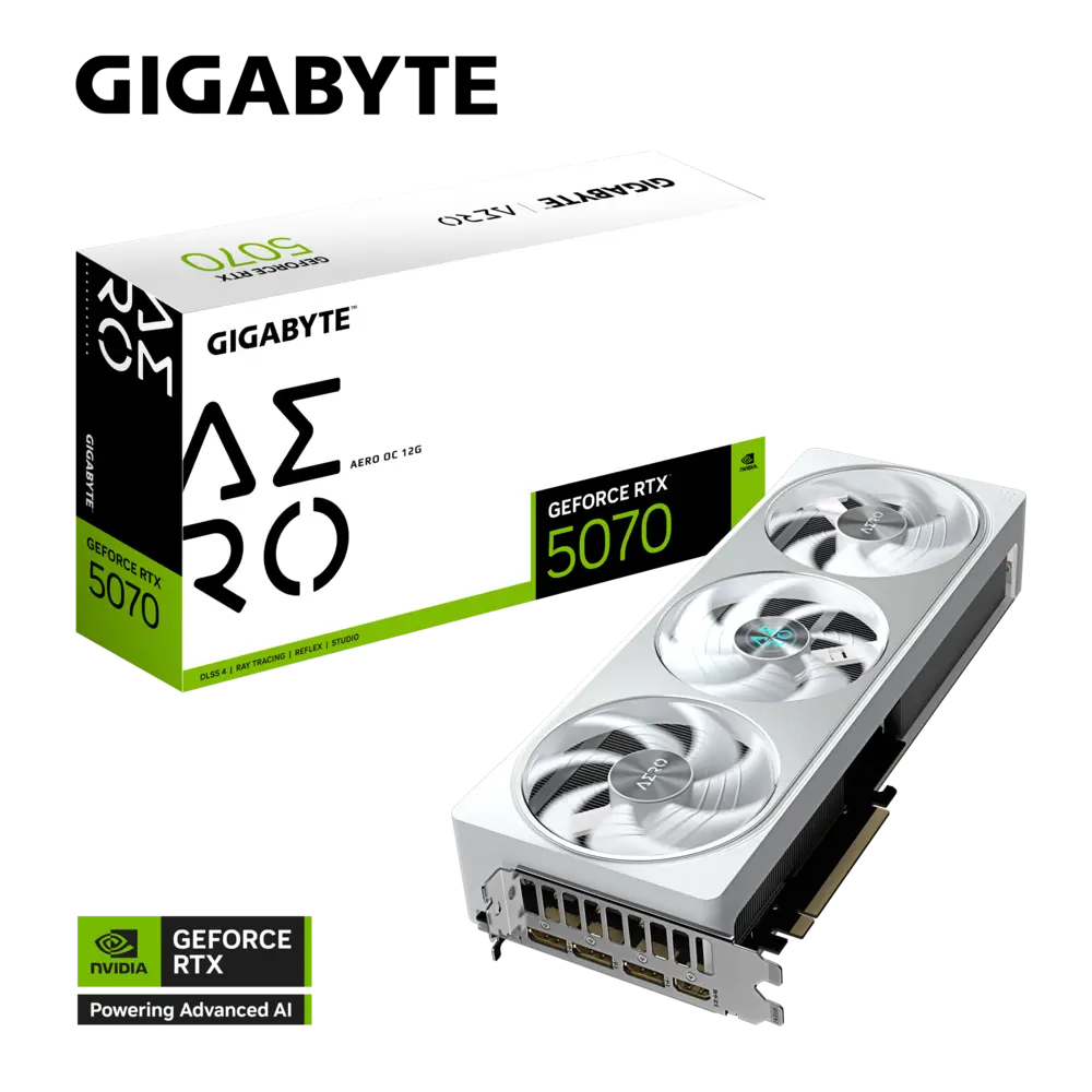 GIGABYTE GeForce RTX 5070 12GB GDDR7 AERO OC Graphics Card