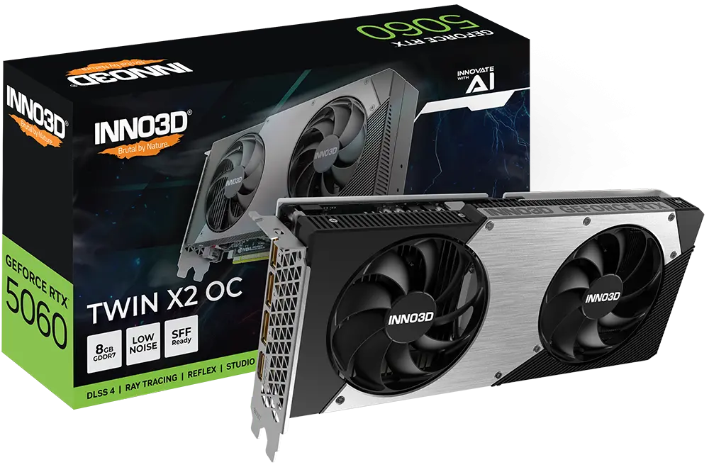 INNO3D GeForce RTX 5060 8GB GDDR7 TWIN X2 OC Graphics Card
