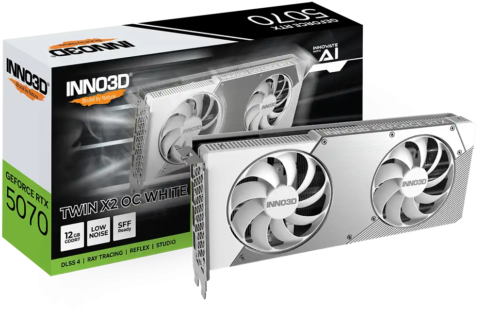 INNO3D GeForce RTX 5070 12GB GDDR7 TWIN X2 OC WHITE Graphics Card