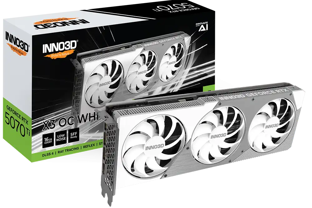 INNO3D GeForce RTX 5070 Ti 16GB GDDR7 X3 OC WHITE Graphics Card