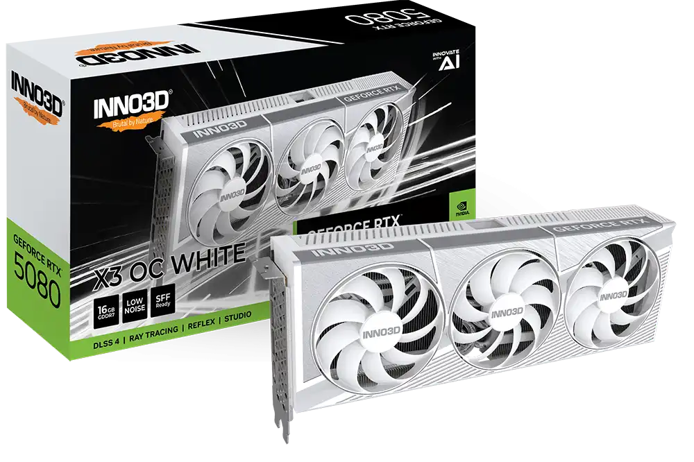 INNO3D GeForce RTX 5080 16GB GDDR7 X3 OC WHITE Graphics Card