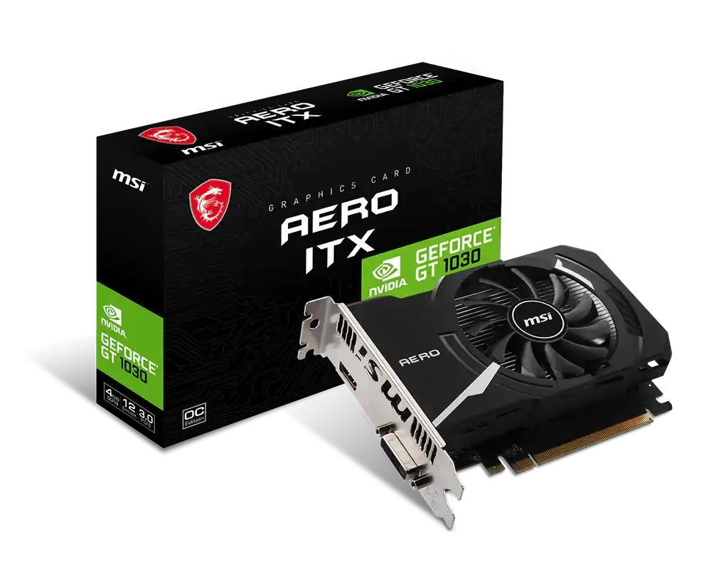MSI GeForce GT 1030 AERO ITX 4GB OC Graphics Card