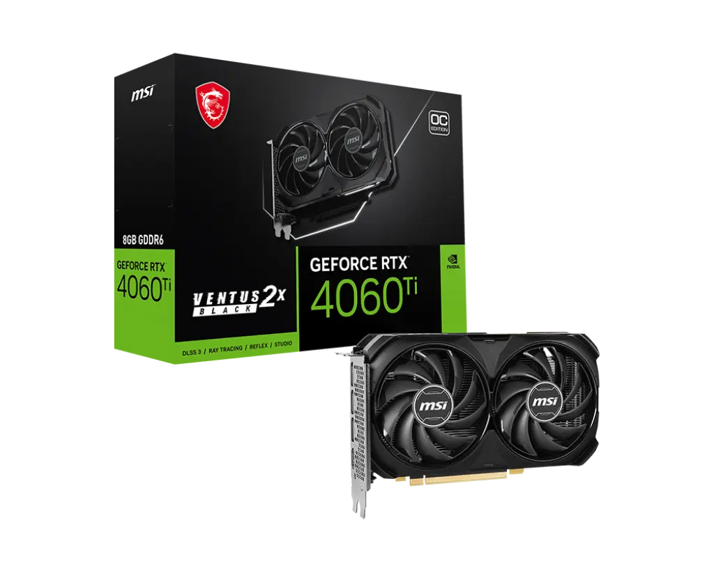 MSI GeForce RTX 4060 Ti VENTUS 2X BLACK 8G OC Graphics Card
