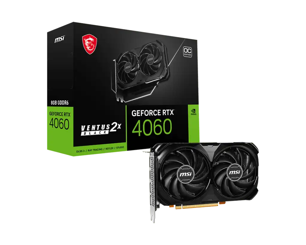 MSI GeForce RTX 4060 VENTUS 2X BLACK 8G OC Graphics Card