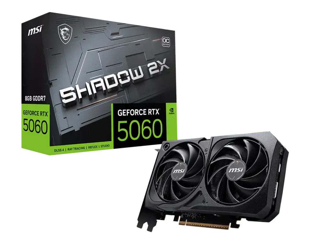 MSI GeForce RTX 5060 8G SHADOW 2X OC Graphics Card 1