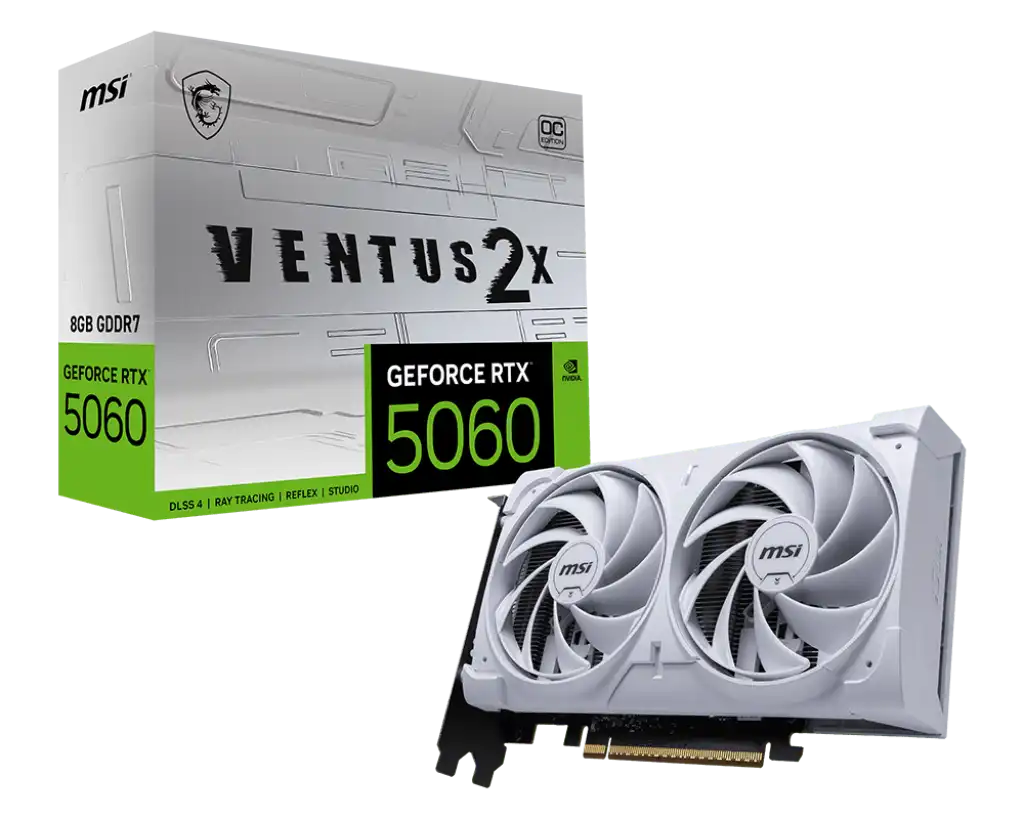 MSI GeForce RTX 5060 8G VENTUS 2X OC WHITE Graphics Card