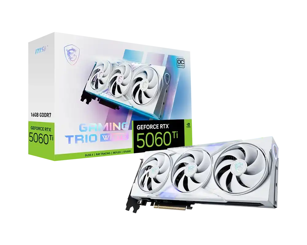 MSI GeForce RTX 5060 Ti 16G GAMING TRIO OC WHITE Graphics Card