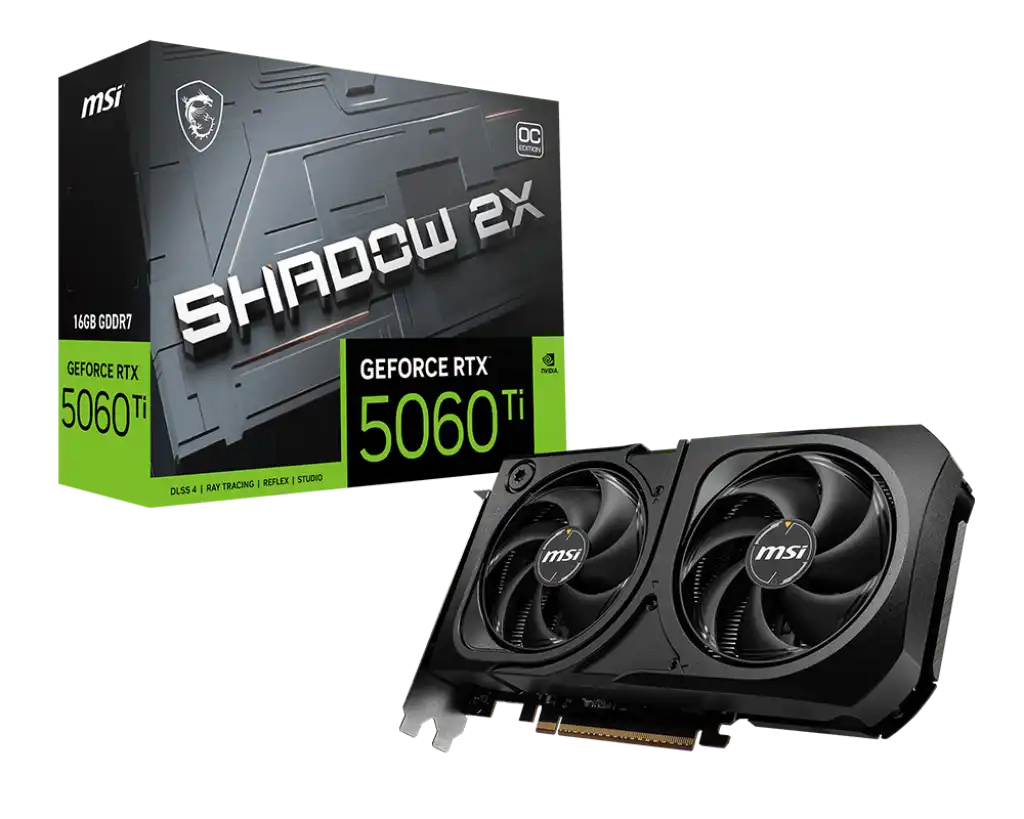MSI GeForce RTX 5060 Ti 16G SHADOW 2X OC PLUS Graphics Card