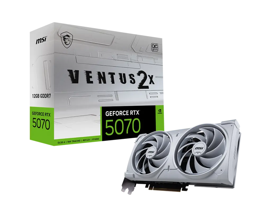 MSI GeForce RTX 5070 12G VENTUS 2X OC WHITE Graphics Card