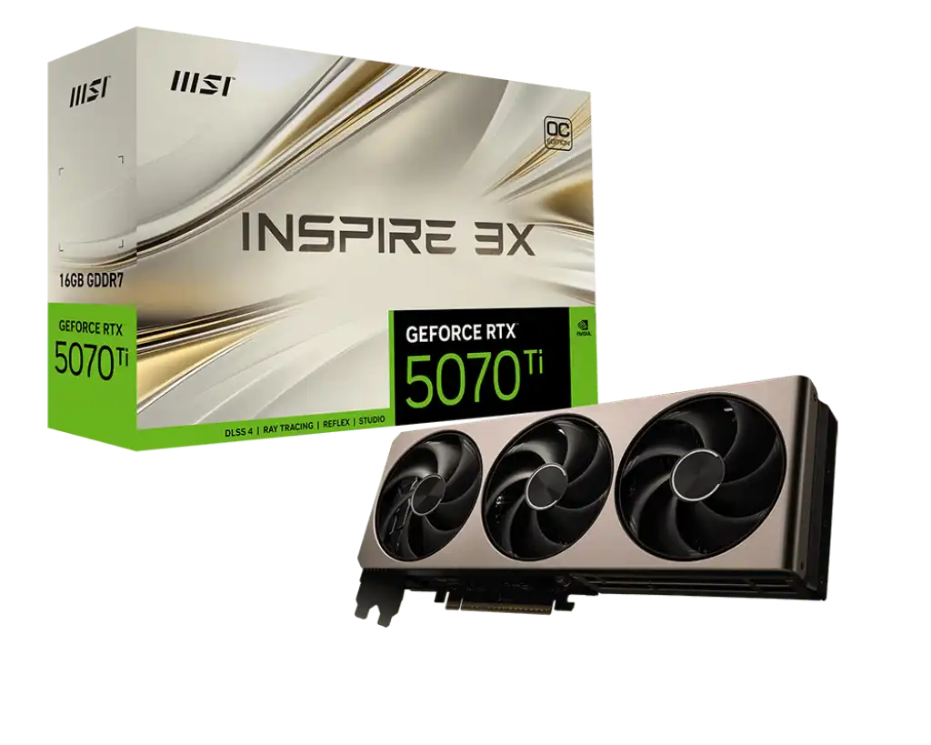 MSI GeForce RTX 5070 Ti 16G INSPIRE 3X OC Graphics Card