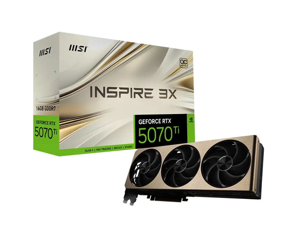 MSI GeForce RTX 5070 Ti 16G INSPIRE 3X OC PLUS Graphics Card