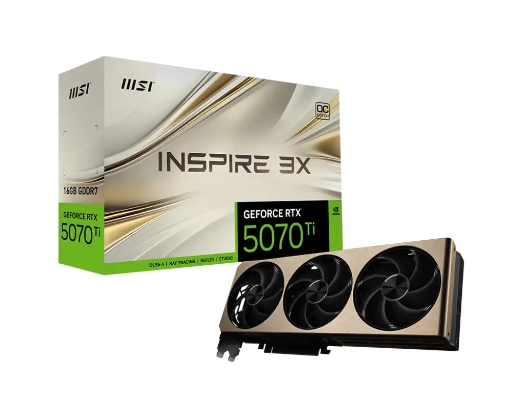 MSI GeForce RTX 5070 Ti 16G INSPIRE 3X OC PLUS Graphics Card