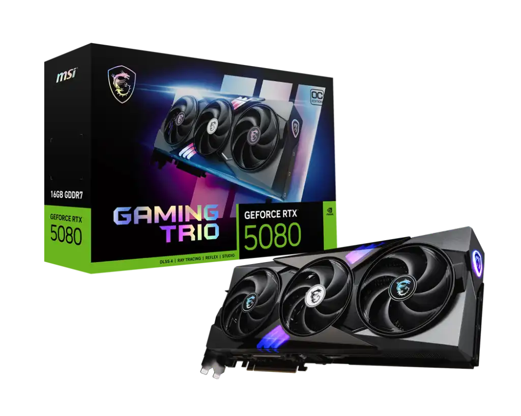 MSI GeForce RTX 5080 16G GAMING TRIO OC Graphics Card