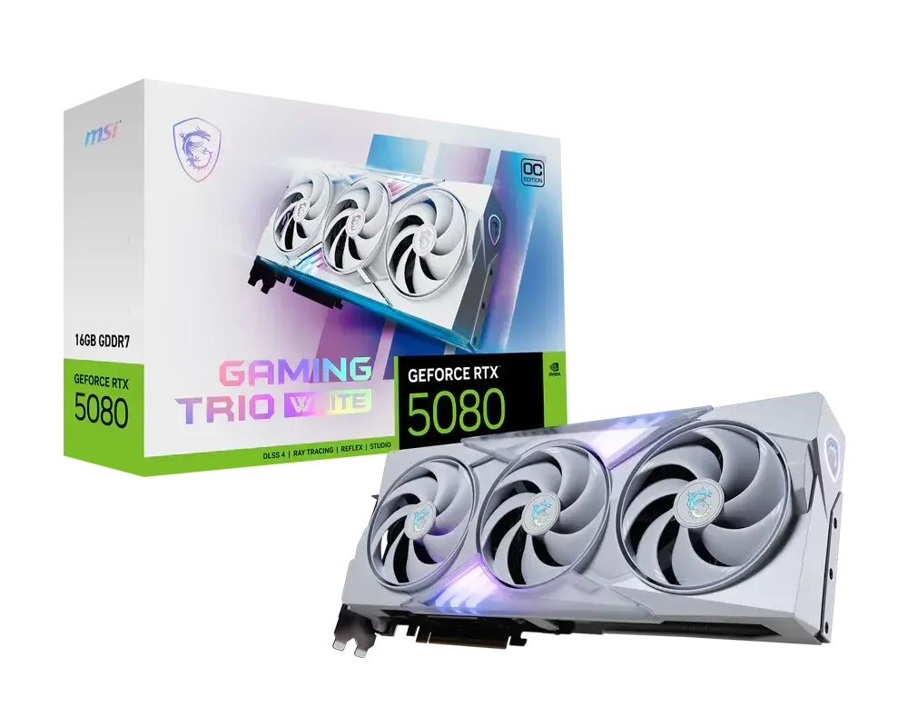 MSI GeForce RTX 5080 16G GAMING TRIO OC WHITE Graphics Card