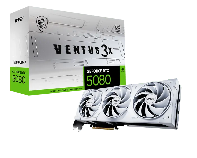 MSI GeForce RTX 5080 16G VENTUS 3X OC WHITE Graphics Card
