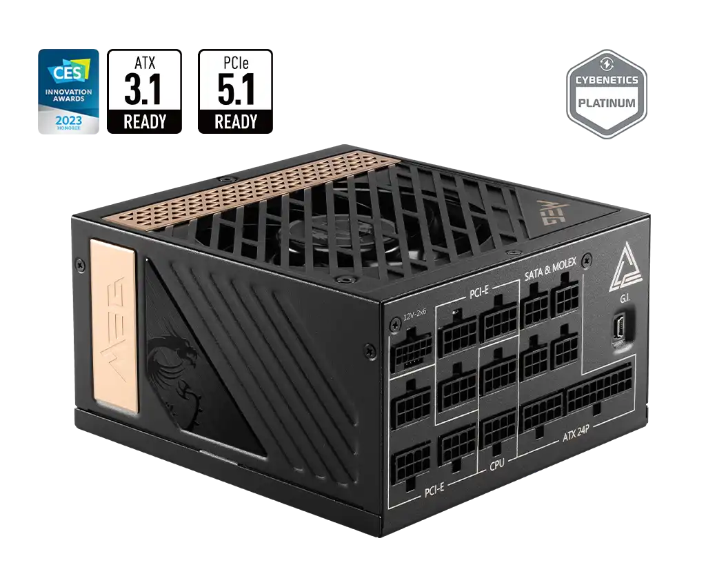 MSI MEG Ai1300P PCIE5 1300W 80 Plus Platinum Power Supply