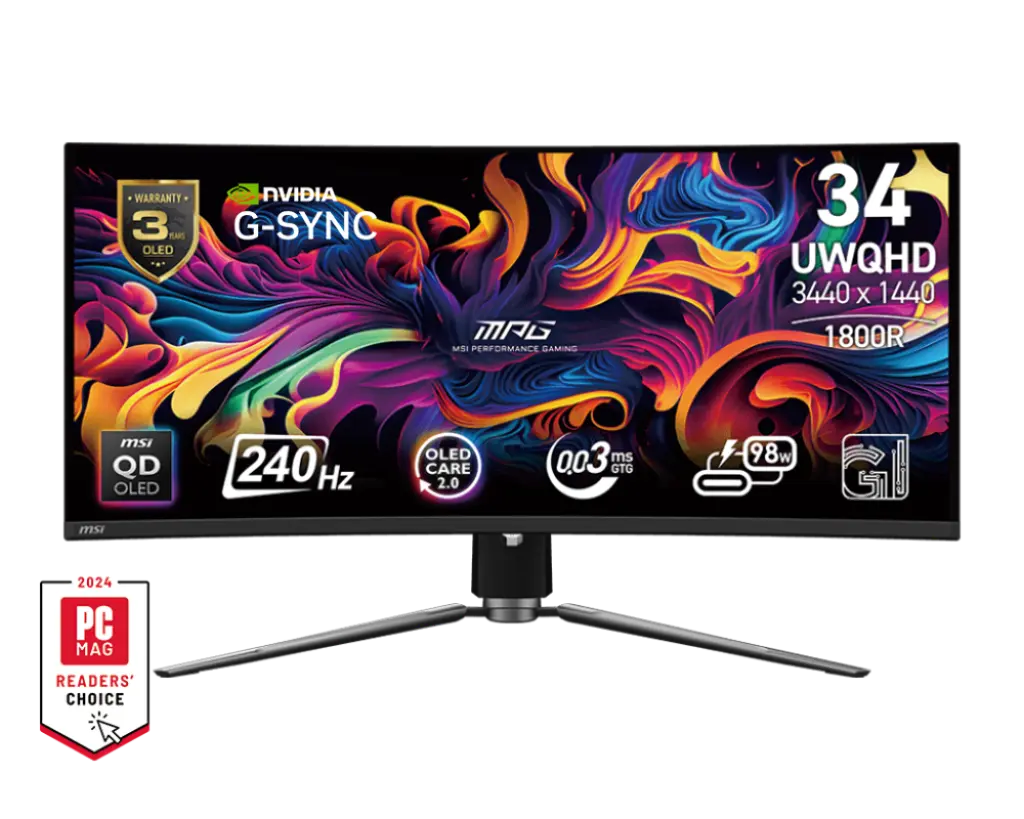 MSI MPG 341CQPX QD-OLED 34" 2K QD-OLED 240Hz Monitor