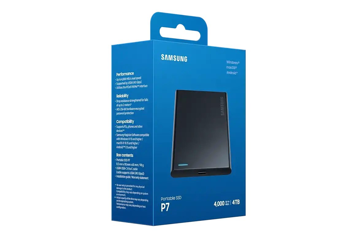 Samsung P7 4TB External SSD - Black 10