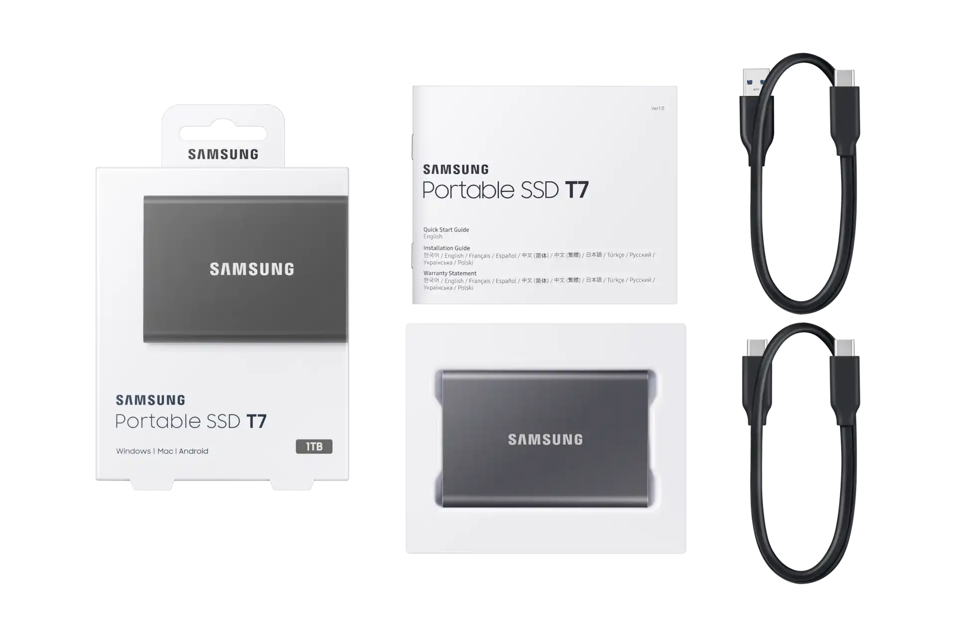 Samsung T7 1TB External SSD - Gray 12