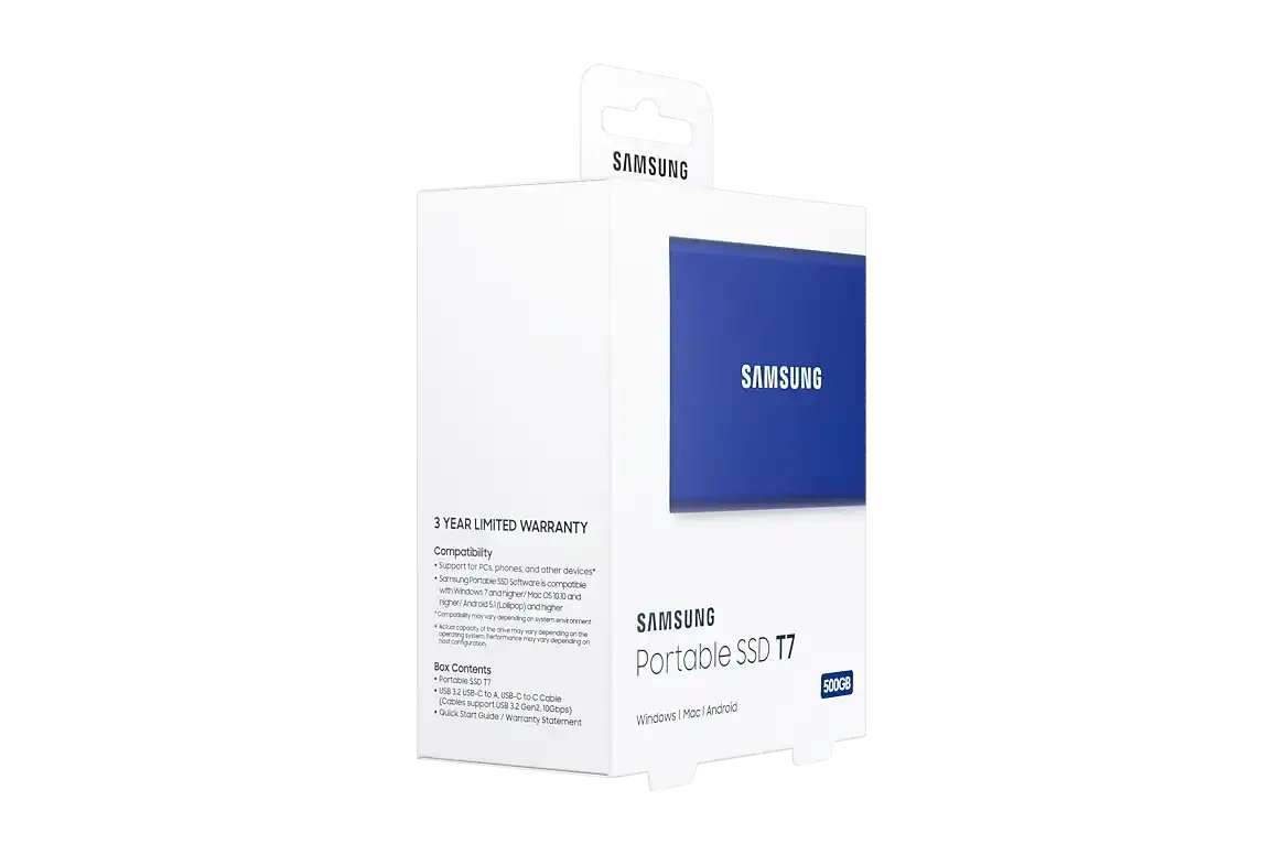 Samsung T7 500GB External SSD - Indigo Blue 10