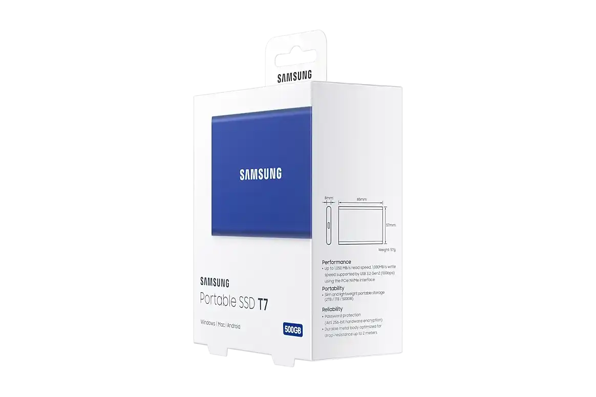 Samsung T7 500GB External SSD - Indigo Blue 11