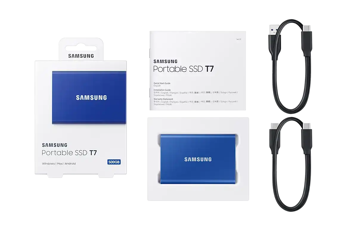 Samsung T7 500GB External SSD - Indigo Blue 12