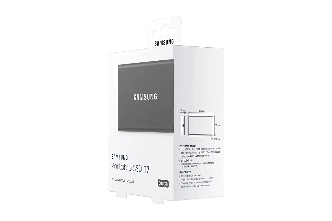 Samsung T7 500GB External SSD - Titan Grey 11