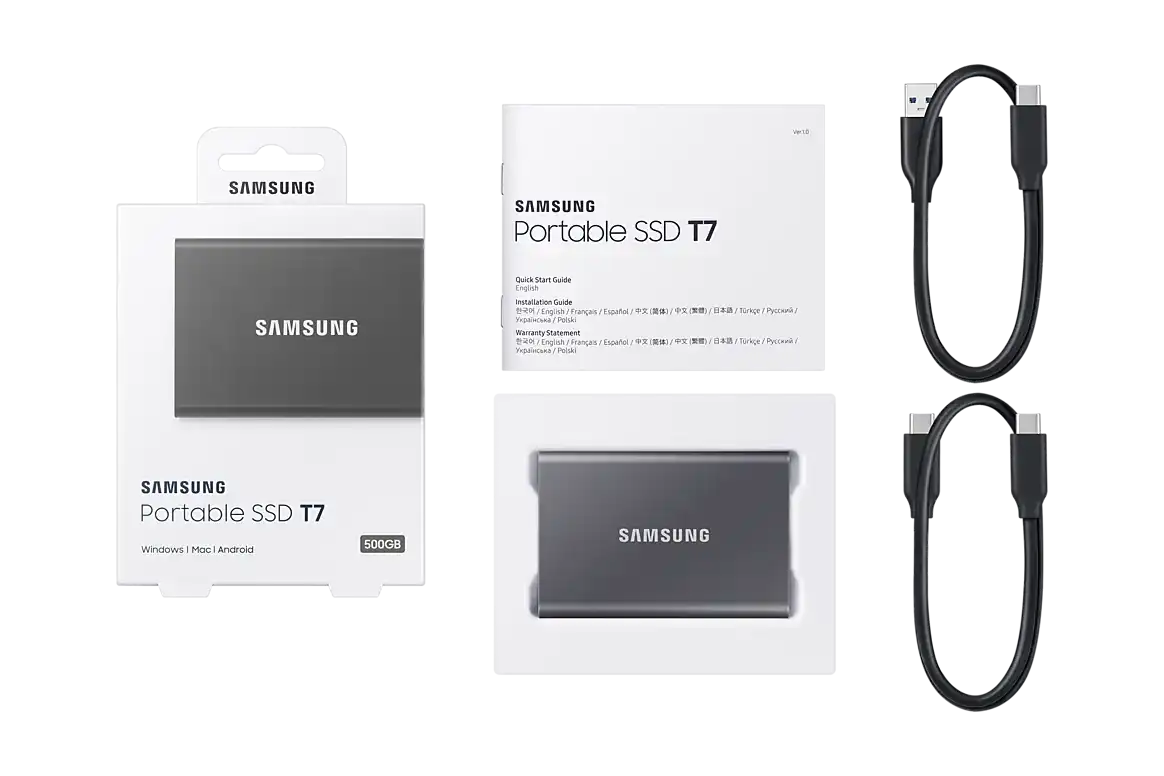 Samsung T7 500GB External SSD - Titan Grey 12