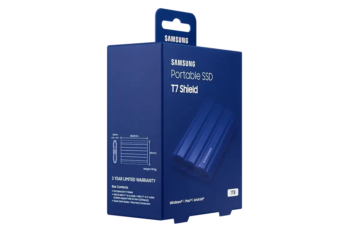 Samsung T7 Shield 1TB External SSD - Blue 10