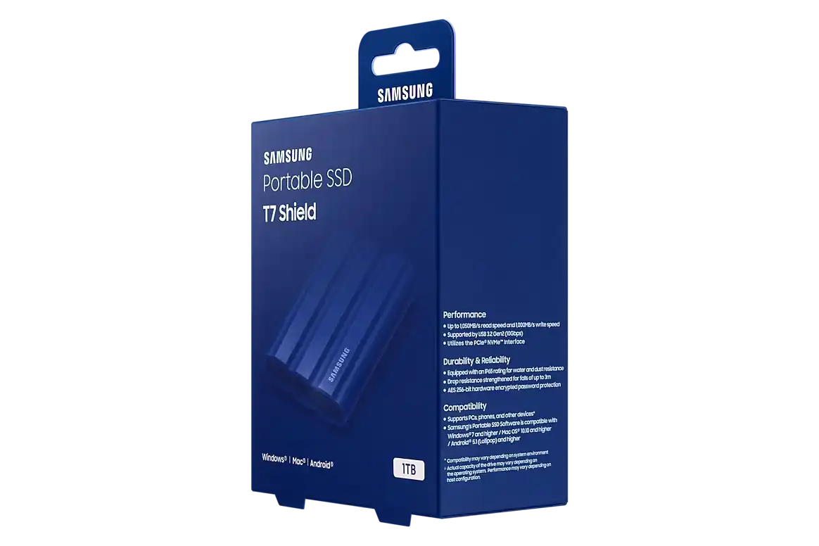 Samsung T7 Shield 1TB External SSD - Blue 11