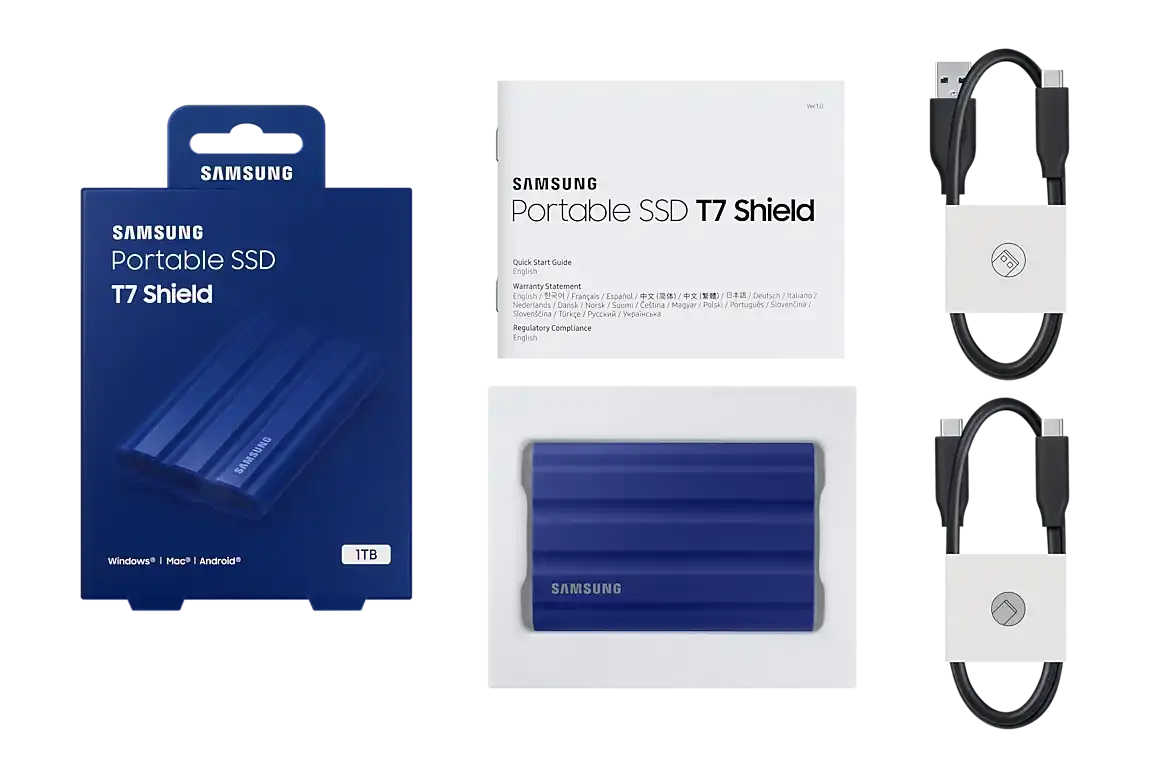 Samsung T7 Shield 1TB External SSD - Blue 12