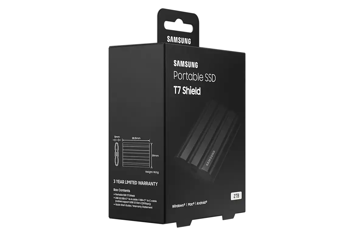 Samsung T7 Shield 2TB External SSD - Black 10