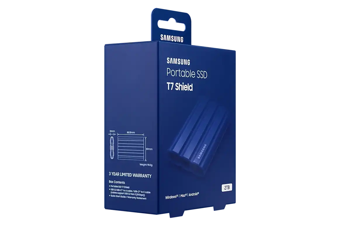 Samsung T7 Shield 2TB External SSD - Blue 10