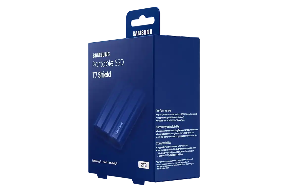 Samsung T7 Shield 2TB External SSD - Blue 11